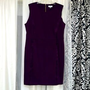 Calvin Klein royal purple suede detailing businesswoman dress size 16